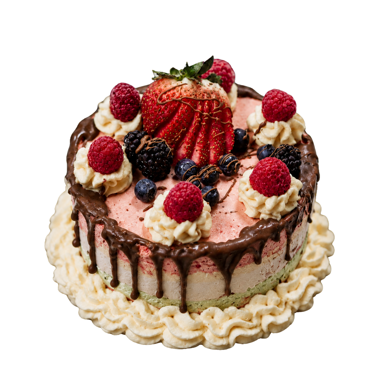 Gâteau au sorbet ''L'Arc-en-Ciel'' aux fruits