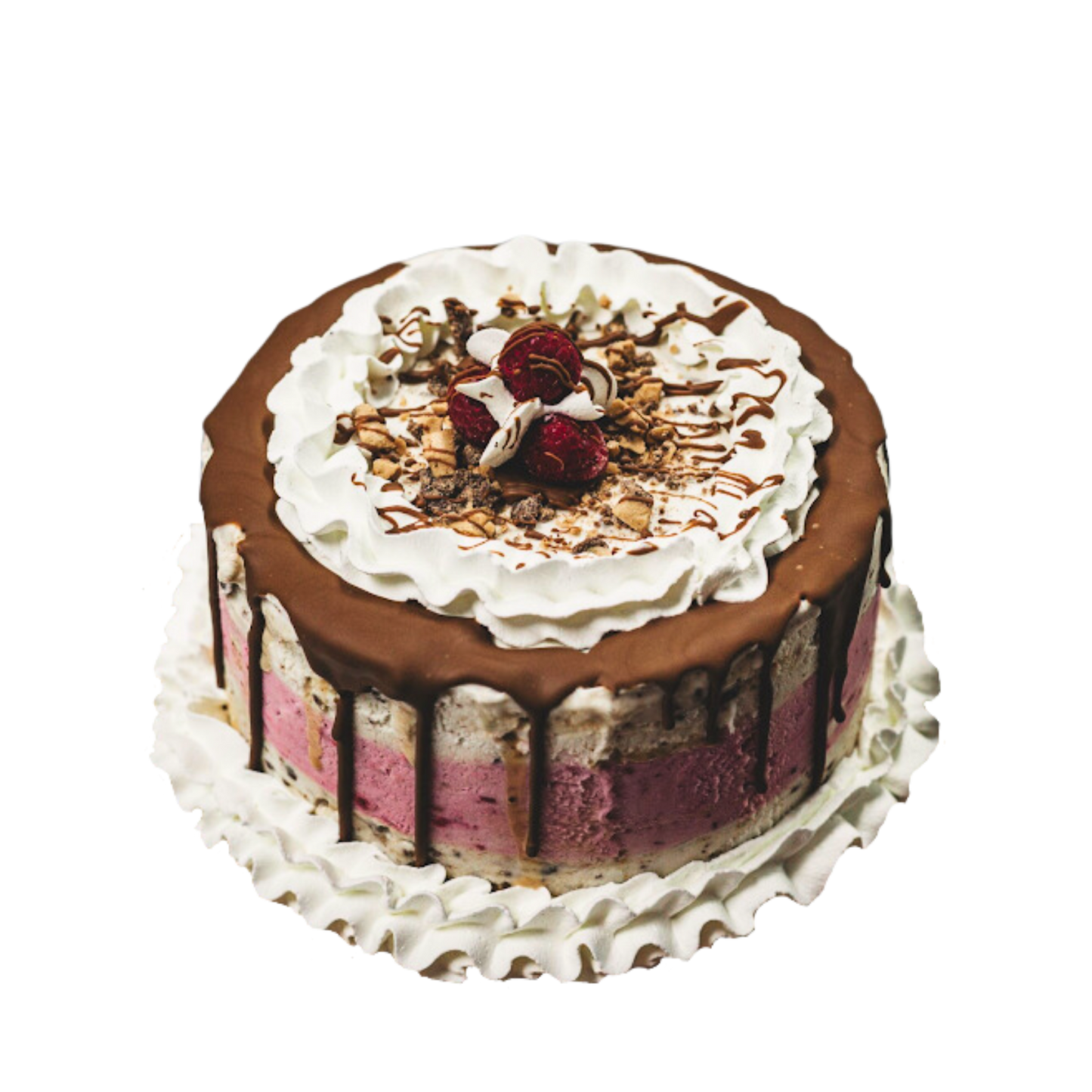 Gâteau à la crème glacée au Skor et Framboises