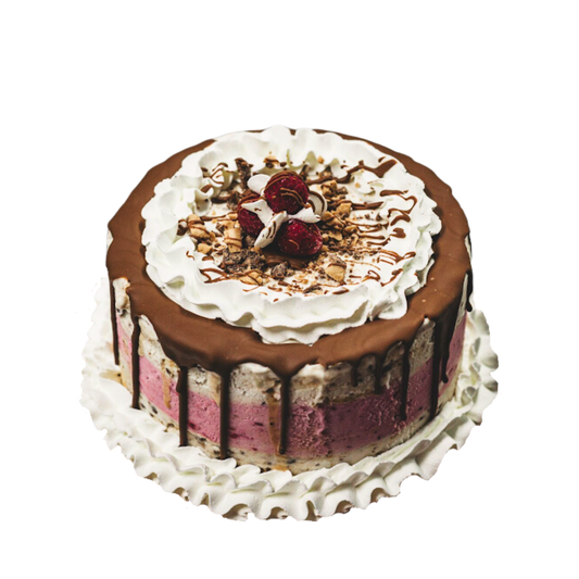 Gâteau à la crème glacée au Skor et Framboises